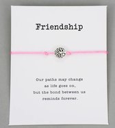 Vriendschap armband - BFF - vrienden - roze - met hanger