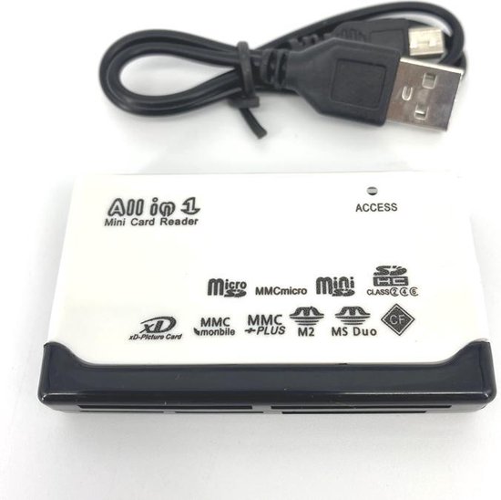 All In One USB 2.0 Geheugenkaartlezer - Memory Card Reader/writer -  Compatibel met SD (HC) / TF / Micro SD (HC) / Compact Flash / XD Picture Card / Sony Memorystick DUO&PRO / MMC -  PC en Mac - Merkloos