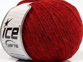 Alpaca wol kopen rood - wol breien met breinaalden 4mm - alpacawol gemengd met acryl en viscose – breiwol pakket 8 bollen van 50 gram knitting yarn wool