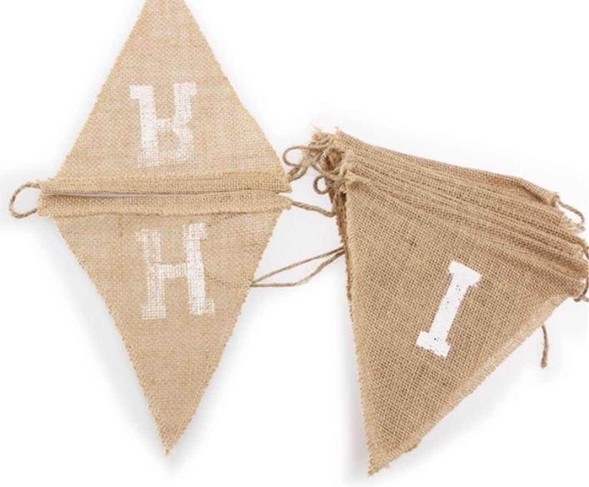 Wimpelkette Jute 3 Stück Wimpel Girlande Vintage Wimpel Banner Leinen