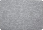 Placemat met Leder Look - 43x30cm - Rechthoek - Grijs Gemarmerd
