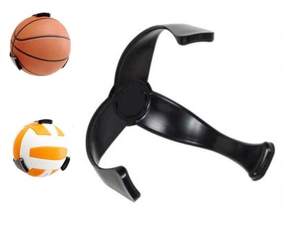 PUERSI Basketbalhouder Wandmontage 2 Pack, Ball Display Stand Opslag Zwart Metaal, voor Voetbal Voetbal Volleybal Tiener Jongen