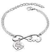 Infinity bedel armband sisters always / friends forever 2 zijdig  | vriendschap | liefde | BFF | zus | sister