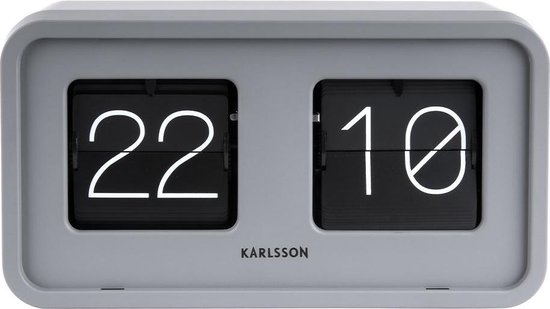 Karlsson - Flip clock Bold - Tafelklok - Plastic - 7,5x14,5x26,5cm - Grijs