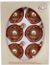 Kerstbal - set van 6 stuks - pearl praline - d7cm - glas