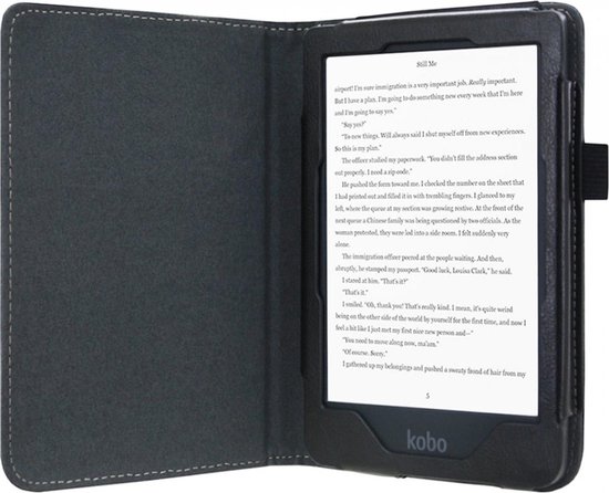 Hoes geschikt voor Kobo Nia - Book Case Leer Wallet Cover Hoesje Zwart van i12Cover — afbeelding 4