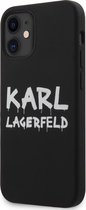 Zwart hoesje van Karl Lagerfeld - Backcover - iPhone 12 Mini - Graffiti