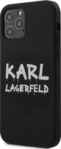 Zwart hoesje van Karl Lagerfeld - Backcover - iPhone 12 - 12 Pro - Graffiti