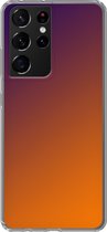 Samsung Galaxy S21 Ultra - Smart cover - Oranje Paars - Transparante zijkanten