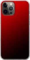Apple iPhone 12 Pro Max - Smart cover - Zwart Rood - Transparante zijkanten