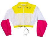 La Pèra Windbreaker Wit/Geel/Roze Vrouwen Windjack Dames  - Maat M