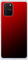 Samsung Galaxy S10 Lite - Smart cover - Zwart Rood - Transparante zijkanten