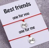 Vrienden armband - 2 stuks - vriendschap - BFF - rood - hanger pinky promise - relatie