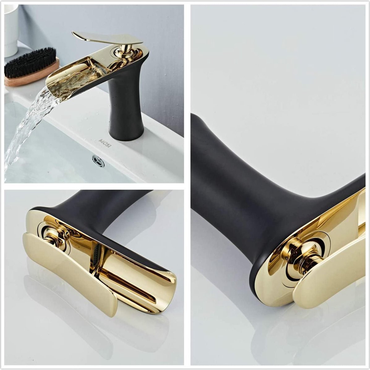Leekayer Bathroom Basin Tap Single Handle Gold Chrome Black Painting
