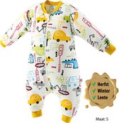 Babyslaapzak met Benen - Maat S - Baby slaapzak met afristbare mouwen - lengte kind: 82 cm - 91cm - 1 t/m 2 jaar- TOG 2.5 Kamertemperatuur 16°C t/m 20°C - Winter - Herfst - Lente - (Auto)