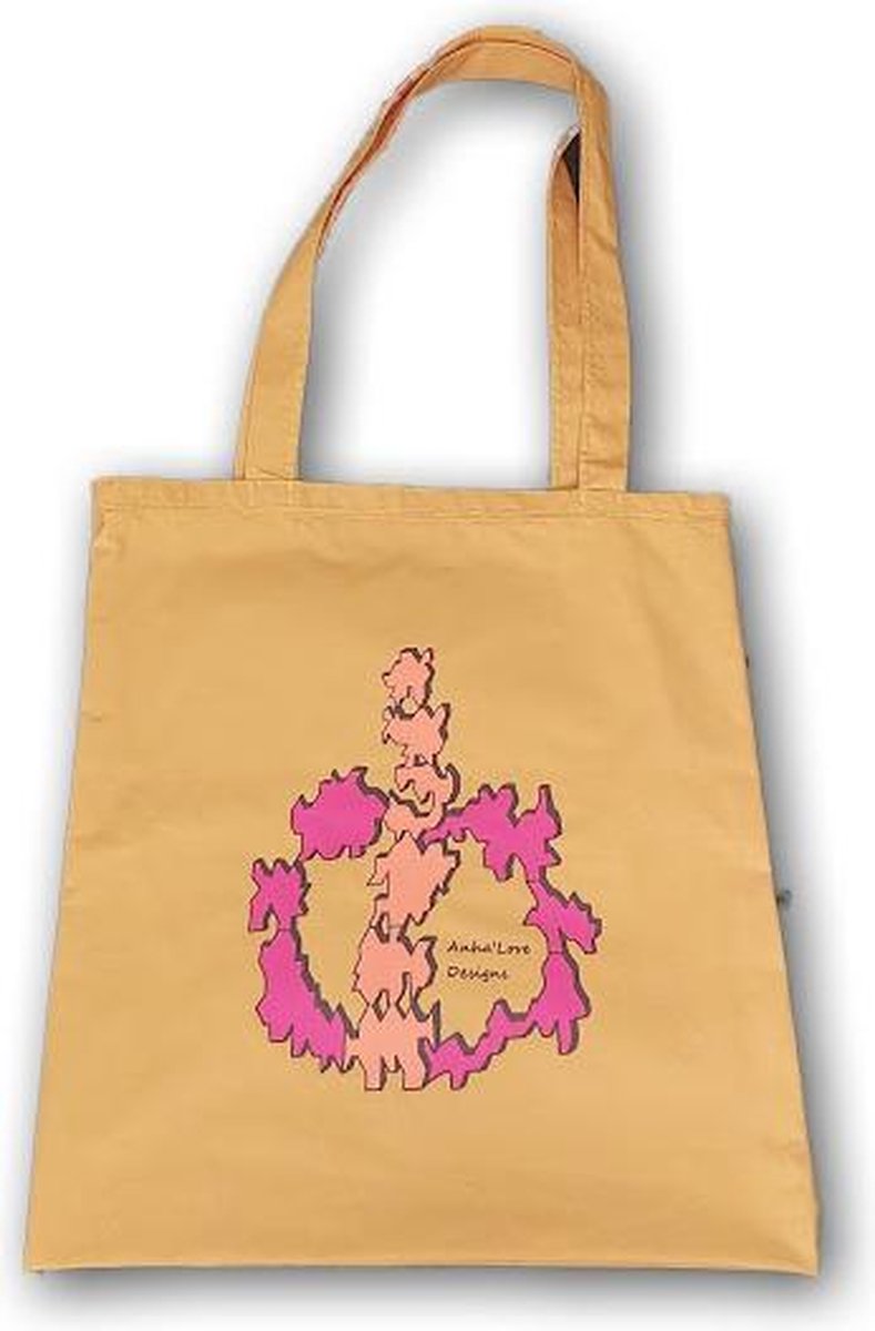 Anha'Lore Designs - Tribal - Exclusieve handgemaakte tote bag - Okergeel