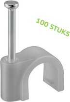 JSL kabelclip / spijkerclip 12 mm | grijs | met stalen nagel | 100 stuks