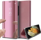 Hoesje geschikt voor Samsung Galaxy S21 Ultra - Book Case Spiegel Roségoud