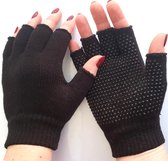 Gants sans doigts avec grip unisexe couleur noir taille M/L