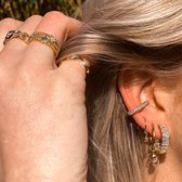 Jobo By JET - oorbellen goud met zilveren diamanten