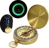 JouwProducten - kompas - Compass - Glow in the dark - lichtgevend - Gouden kleur - Outdoor activiteiten - luxe variant -  top cadeau - Vaderdag -  Vaderdag kados - Vaderdag Cadeau