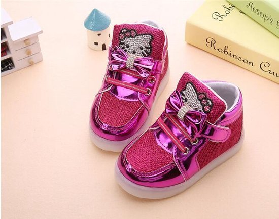 Kinderschoenen - Meisjes - Sneakers - Donker Rose - Maat 22 | bol.com