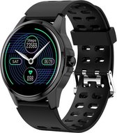 Belesy® MERCURY - Smartwatch Dames - Smartwatch Heren - Horloge - 1.22 inch - Kleurenscherm - Stappenteller - Bloeddruk - Hartslag - Touch Screen – Siliconen - Zwart - Moederdag