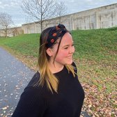 Brovari Haarband - Noppen - Oranje - Vintage - Met aluminium draad