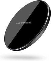 Wireless Charger 10 Watt – Draadloze oplader – Qi technologie – Draadloos oplaadstation iPhone, Galaxy - incl. Snel laadfunctie – LED indicator – nieuw design 2020 – Zwart