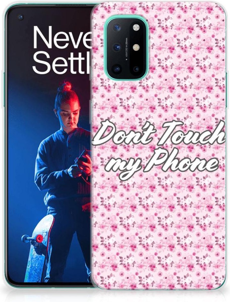 OnePlus 8T Silicone-hoesje Flowers Pink DTMP