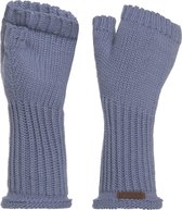 Knit Factory Cleo Gebreide Dames Vingerloze Handschoenen - Handschoenen voor in de herfst & winter - Lichtblauwe handschoenen - Polswarmers - Indigo - One Size