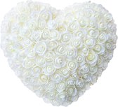 Rozen Hart 25 cm (zonder doos) - Moederdag - Valentijn - Verjaardag - Valentijnsdag - Wit