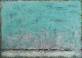 Schilderij op canvas abstract groen/blauw