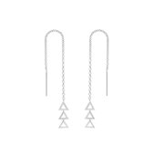 Oorbellen dames | Chain oorbellen | Zilveren chain oorbellen met driehoekjes