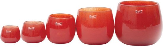 Dutz - design vaas - Pot jade rood - glas-  mondgeblazen - H 6 cm