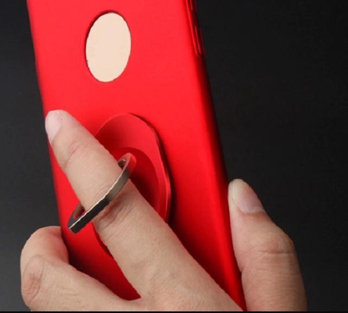 Kronya® | 360° draaibare smartphone vingerhouder | Auto Case vinger fitness handvat houder mobiele telefoon hoes ring ring houder sport staander tablet Apple iPhone iPad Samsung Galaxy 2, roségoud