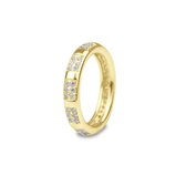 Silventi 943282725 Zilveren Ring - Zirkonia - Maat 54 - Goudkleurig