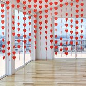 Valentijn - Rood Hart & Harten - Liefde Guirlande  - Slinger Vilt - Banner | Rood satijn lint | Vlag | Huwelijk - Geboorte - Feest - Verjaardag - Jubileum - Bruiloft - Babyshower -