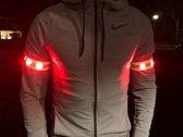 2X  Reflecterende Wandel/Hardloop Verlichting - Hardloop / Fiets Sport Armband Met LED Verlichting ROOD