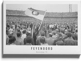 Walljar - Feyenoord supporters '71 - Zwart wit poster met lijst