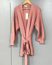 Dames wikkel vest kleur oud roze