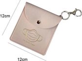 Mondkapje hoes sleutelhanger - gezichtsmasker hoes - opberger voor mondkapje - Roze