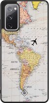 Samsung S20 FE hoesje - Wereldkaart | Samsung Galaxy S20 case | Hardcase backcover zwart