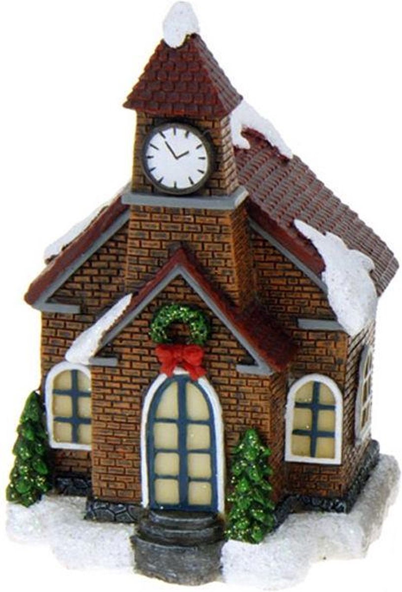 Kersthuisjebestellen - Kerstdorp - Kersthuisjes - Met Wit Led Verlichting - Set van 5 stuks – foto 4
