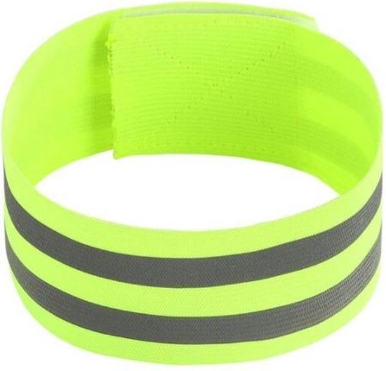 Bracelet - bande de jambe - 2 pièces - élastique jaune fluo - reflet