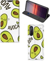 Mobiel Bookcase Valentijn Cadeautje Haar Sony Xperia 5 II Smart Cover Hoesje Avocado Singing