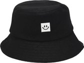 Bucket Hat - Smiley Vissershoedje Hoed Zomerhoed - Zwart Wit