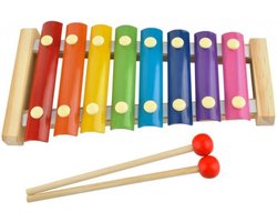 foto van Xylofoon met slaghoutjes - 8 tonen - Piano - Keyboard - Muziekinstrument kinderen - Kleuter / peuter speelgoed - Hout