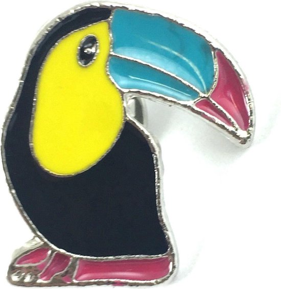 Broche toucan émaillée 2,4 x 2,2 cm