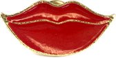 Bouche aux lèvres rouges Pin émail 3,2 x 1,7 cm